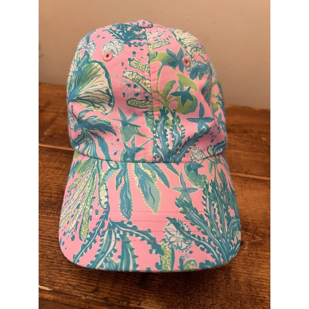 Lilly Pulitzer Mandevilla Baby PINK SAND PARADISE RUN AROUND HAT Active Cap